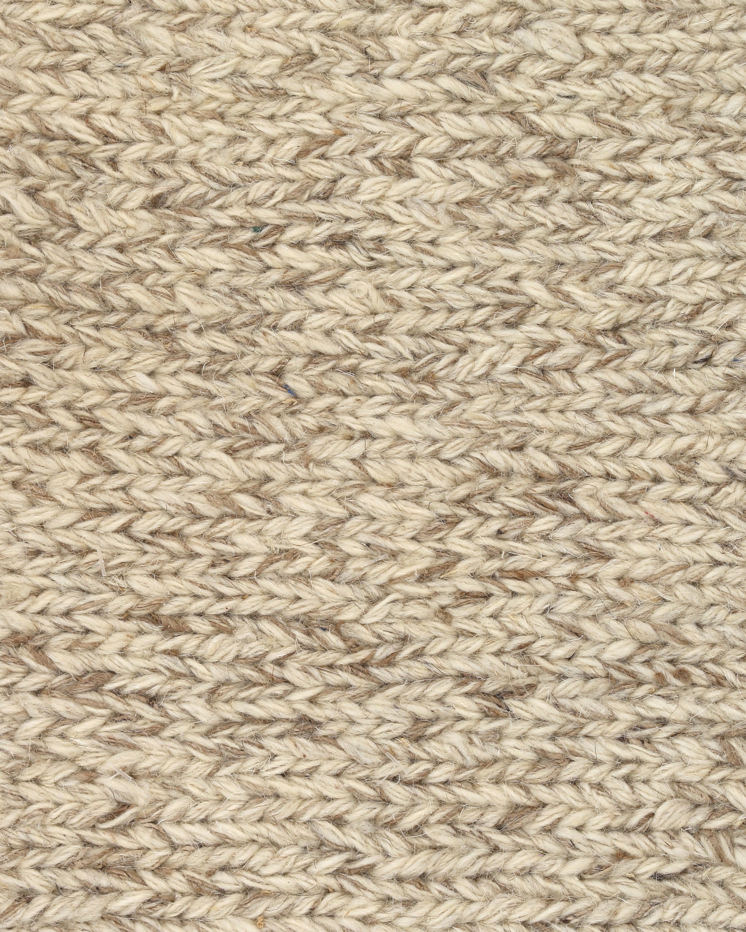 A woven textile sample in a mixed ivory color, showcasing a handspun wool texture with variations in tone.