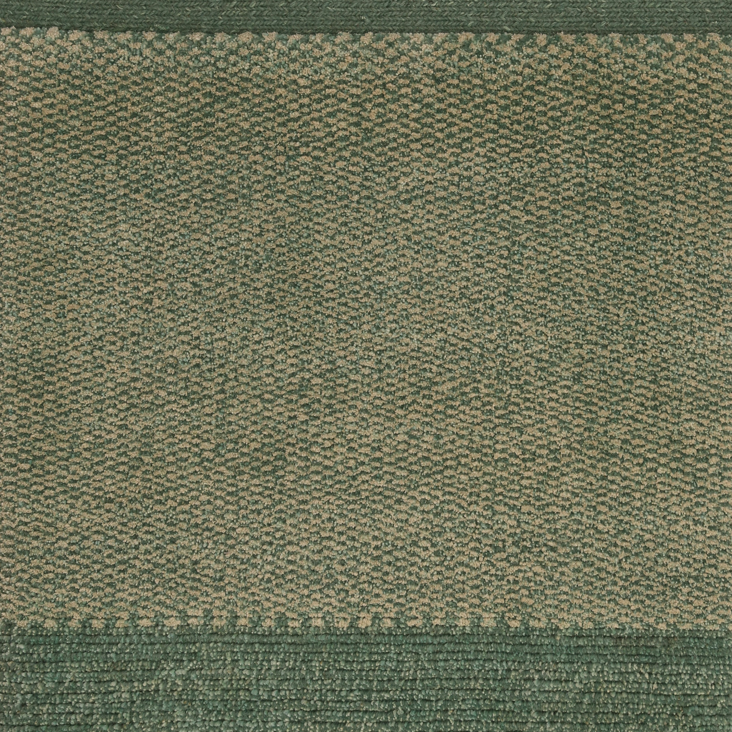 A rectangular sample of Chromatic Coral Green carpet featuring various shades of green with a textured pattern. architecturals
