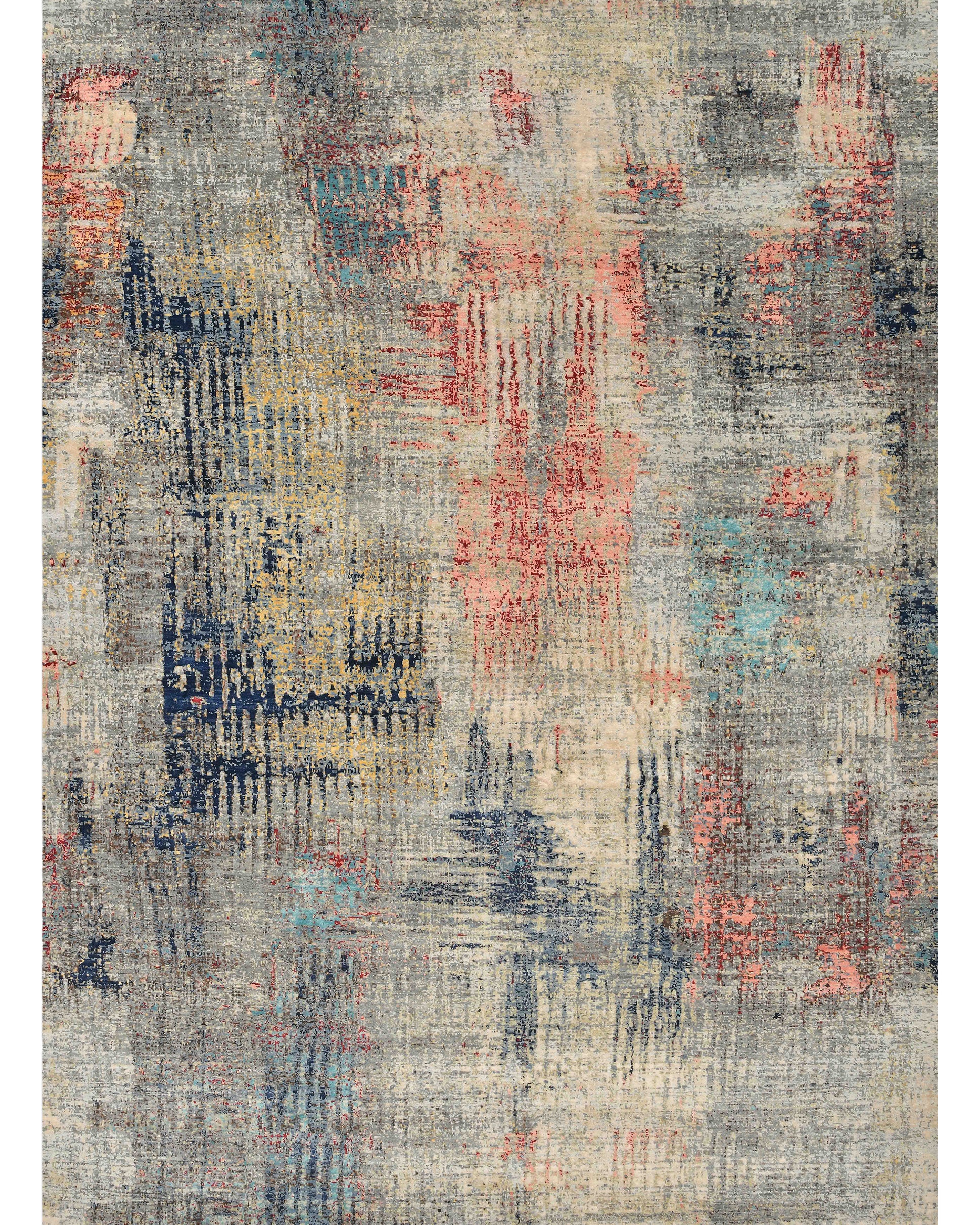 Pearl Stratus – abstract luxury wool and silk rug by Ashtari Carpets