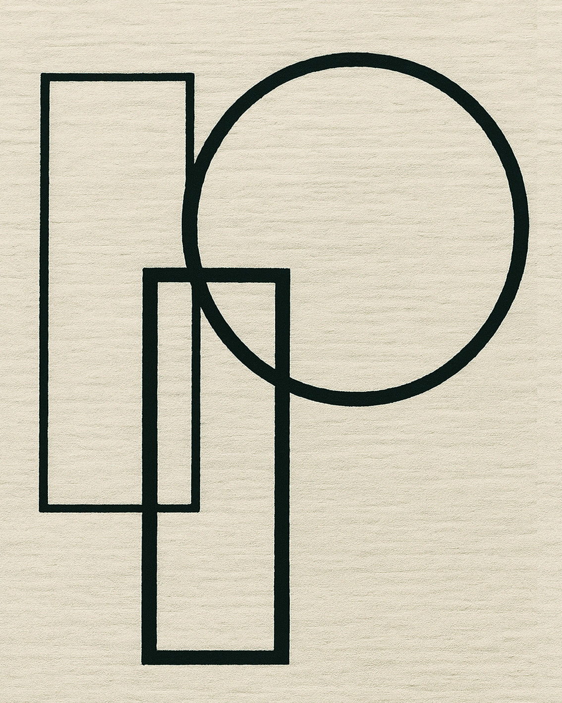 Geometric shapes on a textured beige background