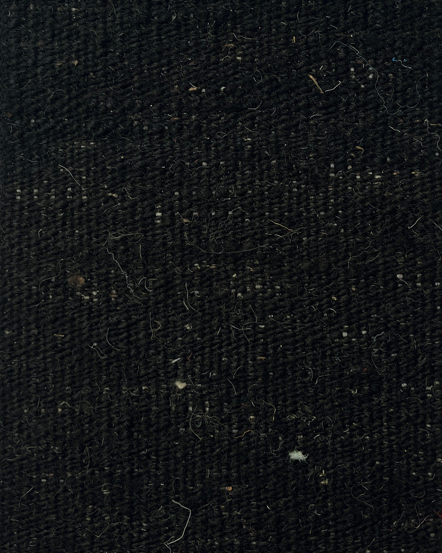 Close-up of black fabric texture with visible fibers