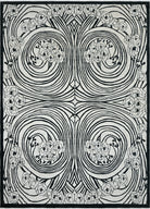 Black and white geometric floral pattern