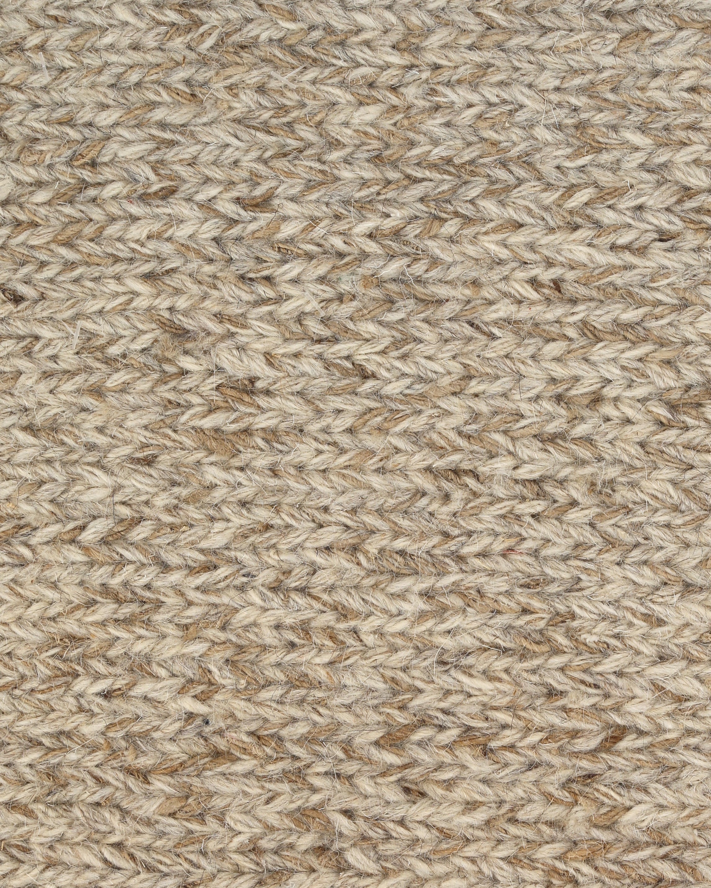 Rectangular woven rug sample with a textured pattern featuring earthy tones, with a round fastener on one corner - Woven natural collection