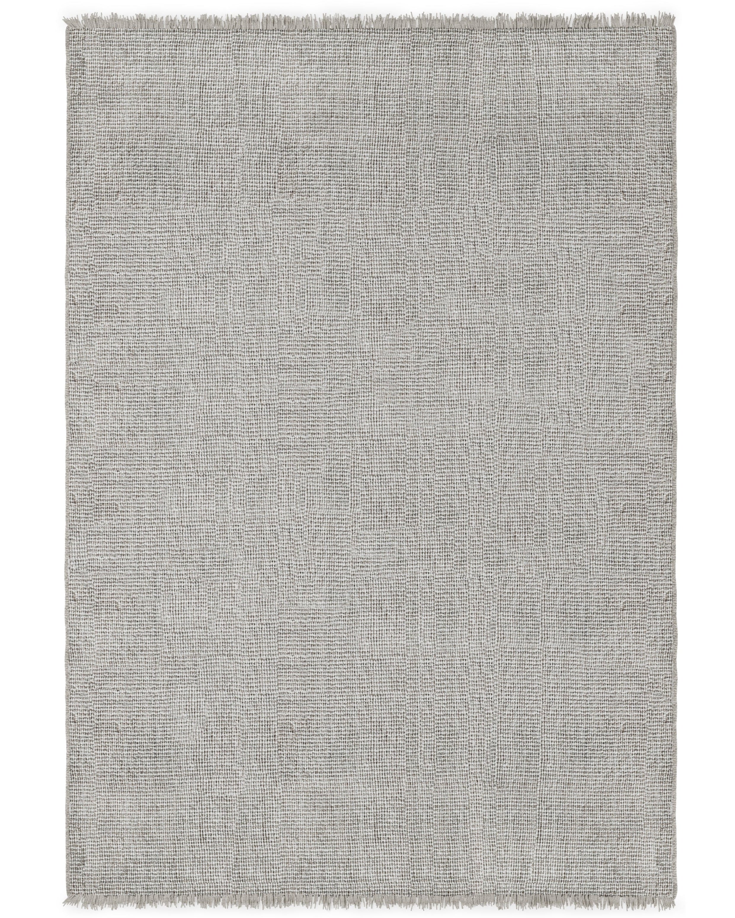 Rectangular gray rug on a white background