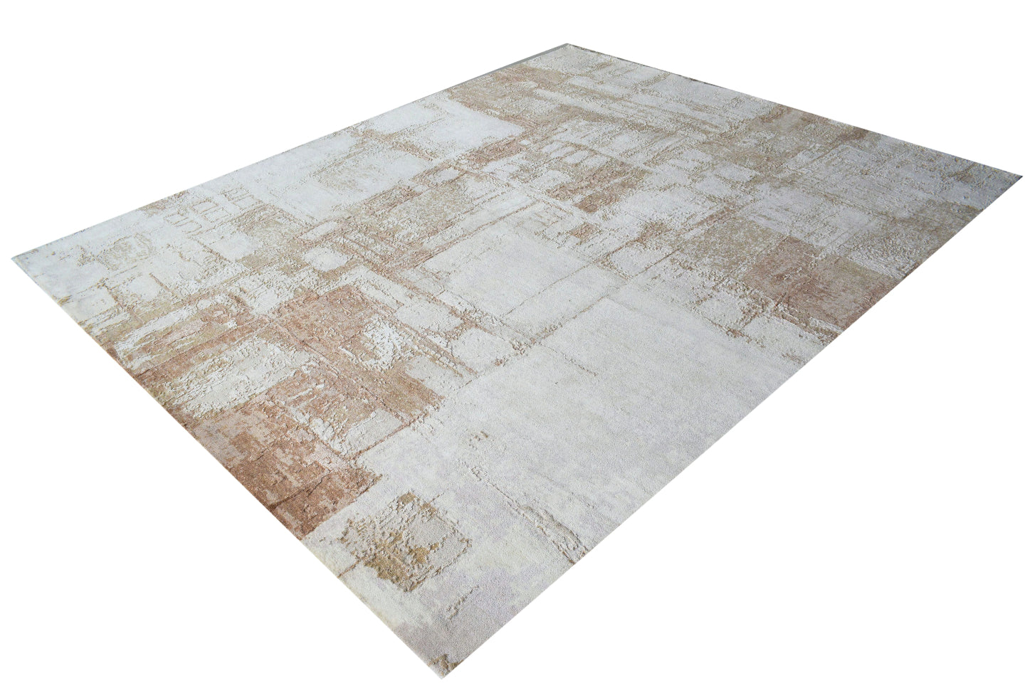 Rectangular rug with a checkered pattern on a white background