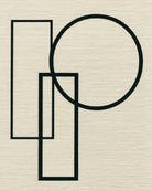 Geometric shapes on a textured beige background