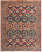 multicolor_mamluk_cairo_handknotted_afghan_rug_on white background