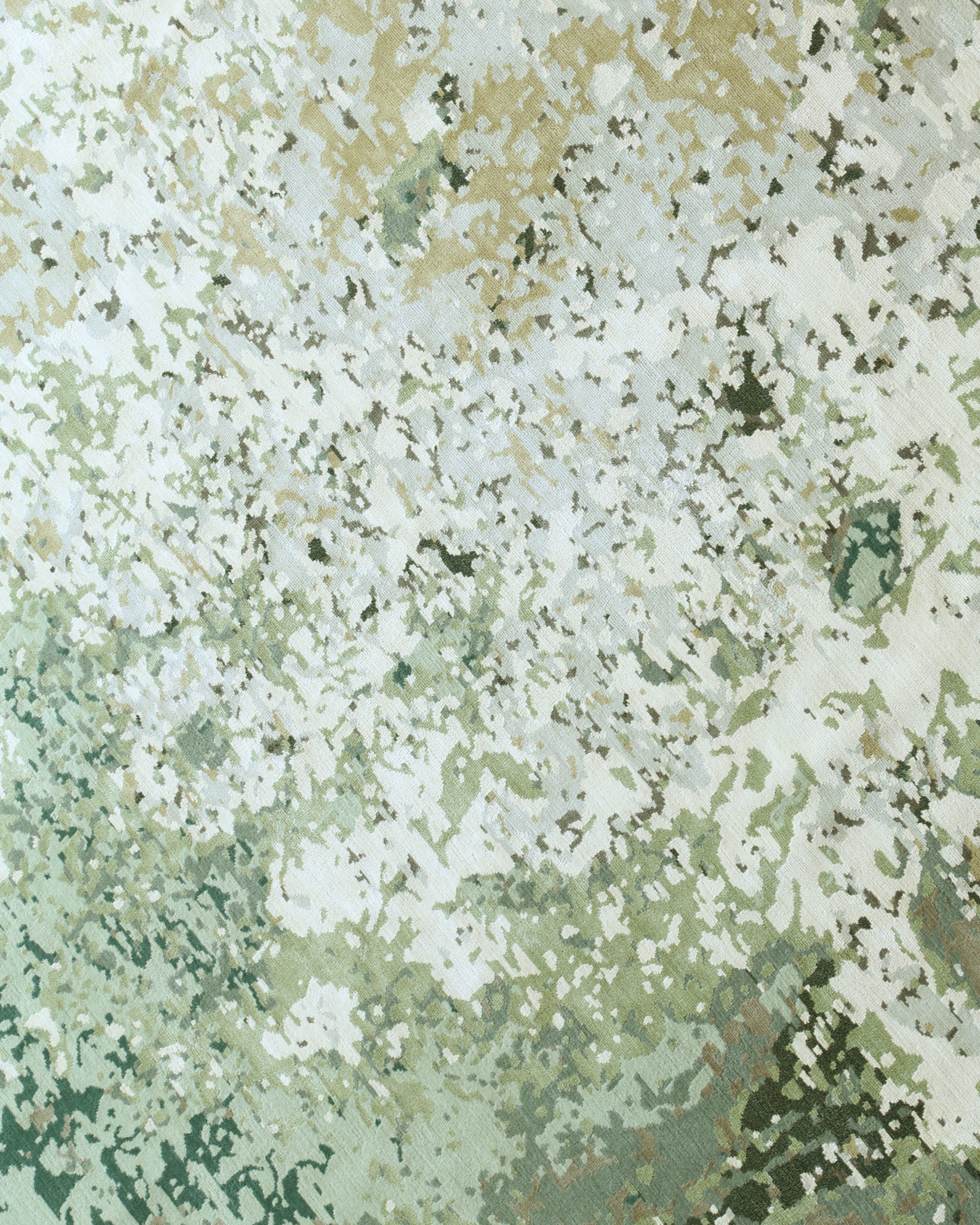 Detail of the Moon rug by Sebastien Capurussoo – organic shape luxury rug with sustainable design by Ashtari Carpets.
